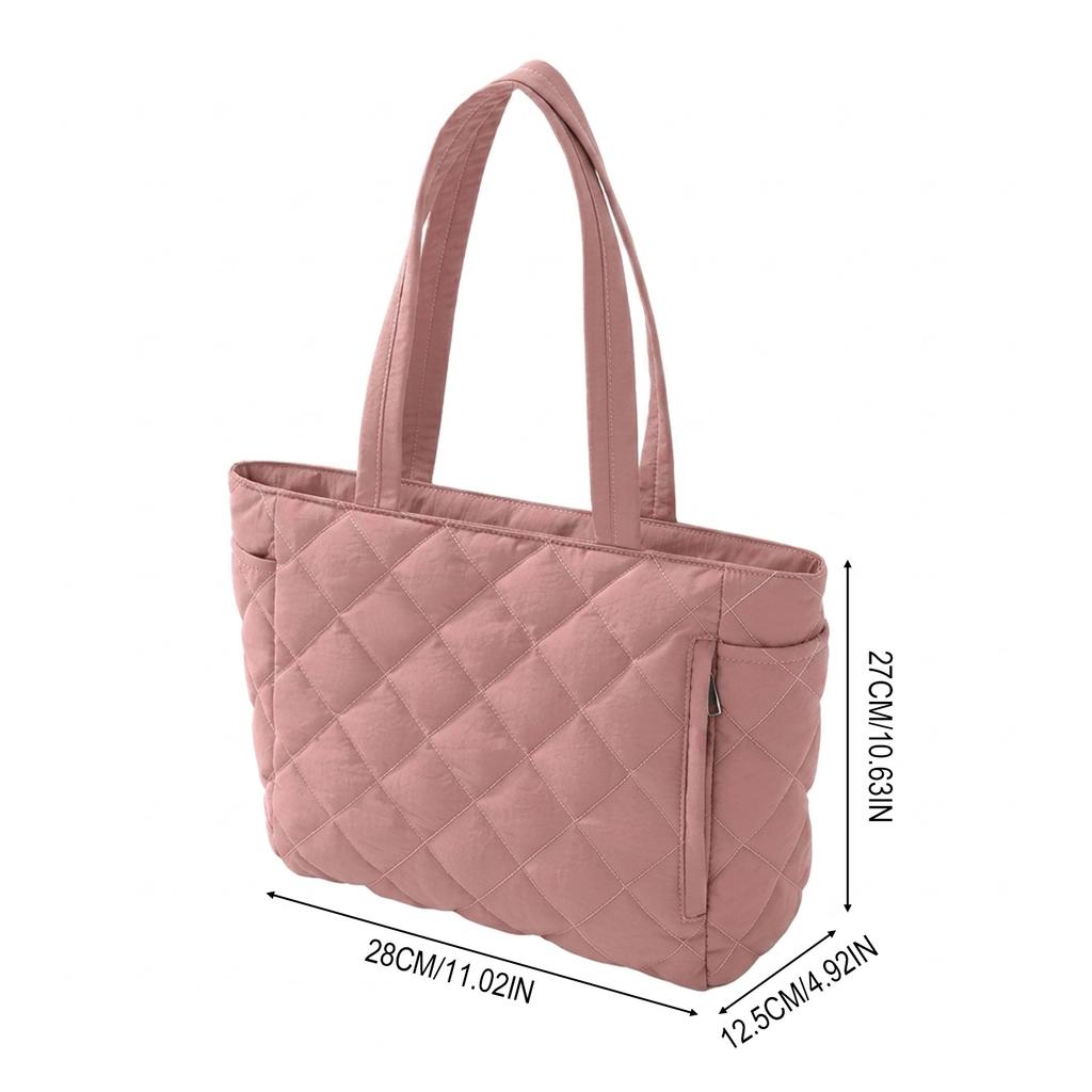Women Tote Bag Large Capacity Quilted Design For 15.6 Inch Laptop And Daily Use