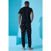 Kurzärmliges Herren-Pyjama-Set mit Dogg-Print in Schwarz