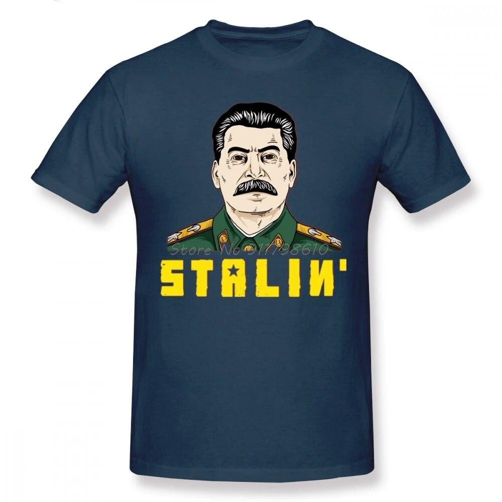 Stalin Cartoon Unisex tričko Velké velikosti s výstřihem do O Bavlna Vlastní tričko s krátkým rukávem Unisex trička Harajuku Streetwear