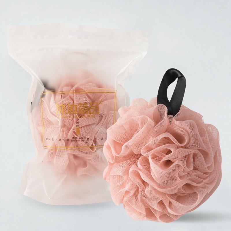 High-Grade Large Bath Sponge with Non-Dispersing Ribbon Design - Super Soft Women's Bathing Shower Ball