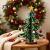 Holiday Party Table Decorations Wooden Christmas Tree Ornaments, 3D Rustic Tabletop Decor Xmas Display for Home Desk, Reusable Nordic Style