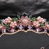 Barocke Lila Kristall Hochzeitskrone für Frauen Strass Perlen Tiaras und Kronen Königin Braut Kopfschmuck Mädchen Haarschmuck