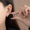 Silver Needle Geometric Heart Hoop Earrings - Retro & High-End Style for a Bold Look