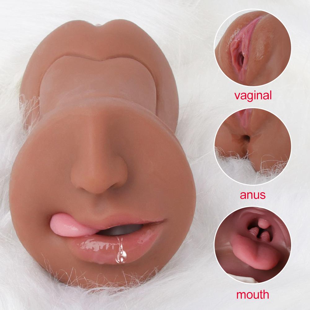 3 In 1 Male Masturbator Realistic Vagina Mouth Pocket Pussy Blowjob Masturbation Erotic Products Adult Goods Sex Toys For Men