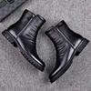 Autumn Winter Cowhide Men'S Riding Boots British Style Men'S Leather Boots High Top Zippered Men Boots Chelsea Boots