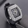 European and American Personality Full of Diamond Barrel Type Silica Gel Strap Quartz Men's Watch