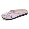 Flower Embroider Hanfu Slippers Soft Bottom Satin Sandals  Hanfu Accessories