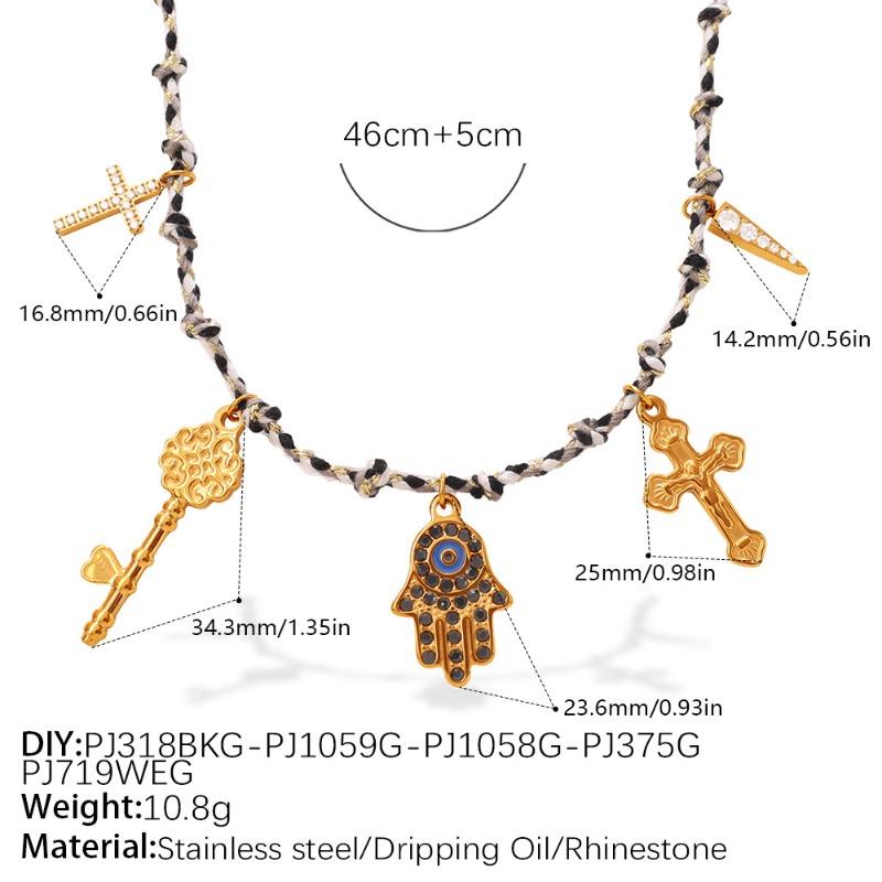 Meier Exotic totem accessories braided necklace bracelet personalized diamond palm pendant jewelry suit