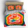 Colorful Bear with Hope Message Bedding Duvet Cover Set Duvet Cover Pillowcases  (1*Duvet Cover 2*Pillowcases, without duvet insert)
