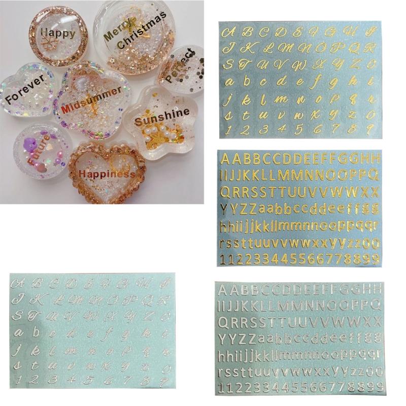 Scrapbooking Stickers Decorative Alphabet Stickers Small Adhesive Letters Adorable Alphabet Decals for Epoxy Decoration