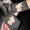 Fashion Kawaii Dog Socks Winter Warm Cartoon Cute Dog Cat Animal Mid-tube Stockings for Women Girls Home Sleep Sockings Gifts