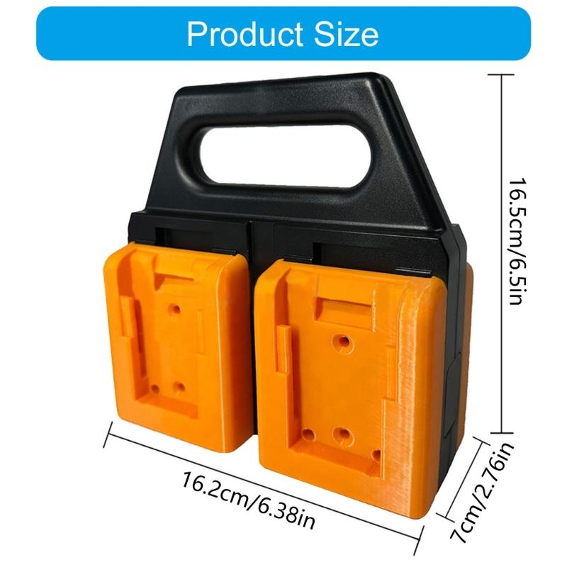 Space Saving 4 Bay Tool Battery Storage Rack Small Designs 18V/20V Battery Organizers Easy to Use for Workshop Use