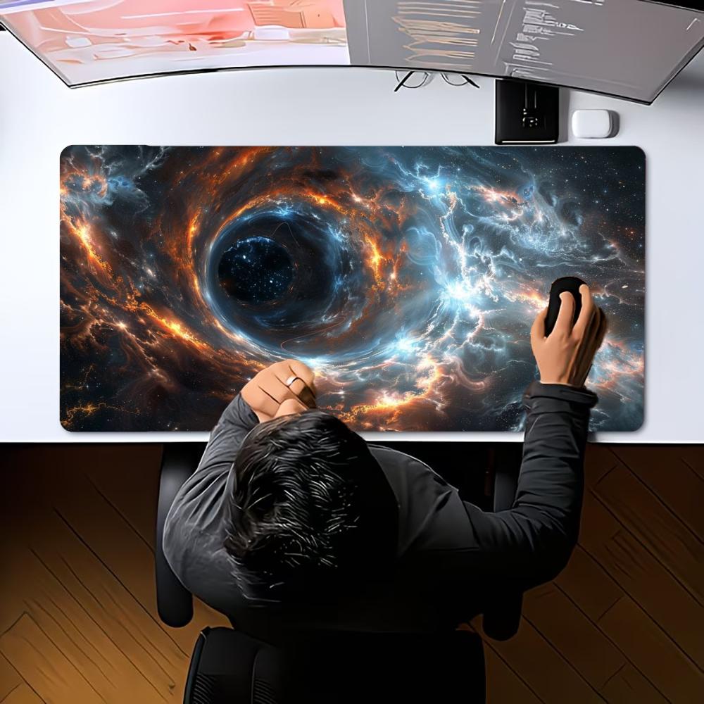 Large Cosmic Nebula Spiral Galaxy Mousepad XXL Non‑Slip Rubber Deskmat Pc Game Keyboard Desk Mats Space Art Mouse Mat Gamer