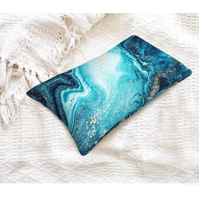 Marble Pillowcases Cushion Cover 20x30 Inches, Decor Throw Pillow Covers for Living Room Blue Marble Abstract Pattern Pillow Covers Queen Size for