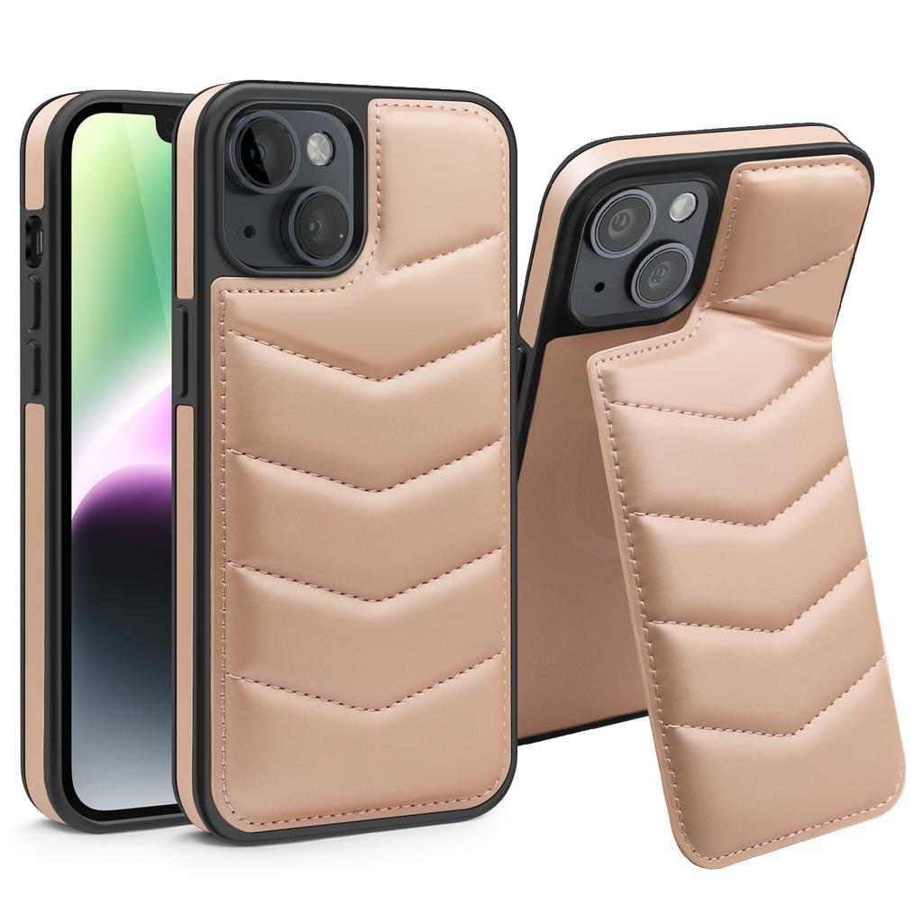 For iPhone 14 Case Case Compatible with MagSafe RFID Blocking Card Slot Leather Back Cover