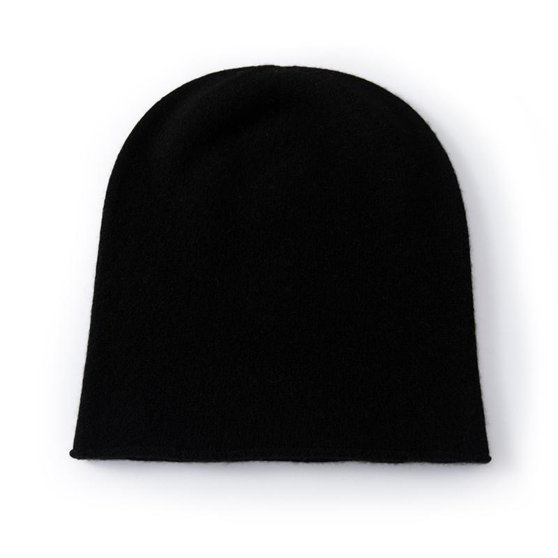 

100% Merino wool women s pullover hat solid color knitted autumn and winter comfortable soft pullover hat women s hot sale One Size