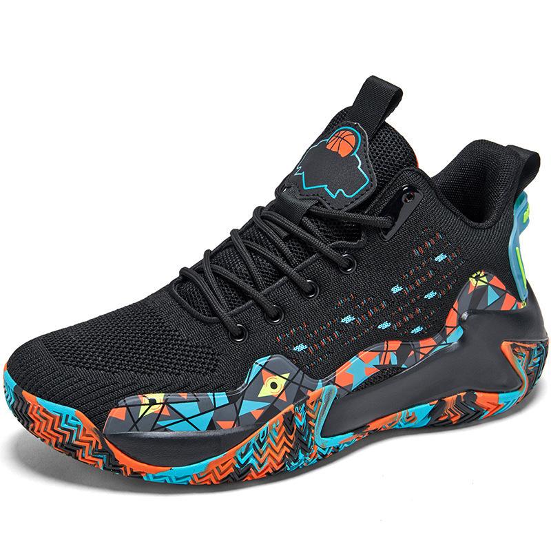 Extra large size adult basketball shoes men's and women's actual combat cushioning rebound sports shoes students breathable and comfortable shoes