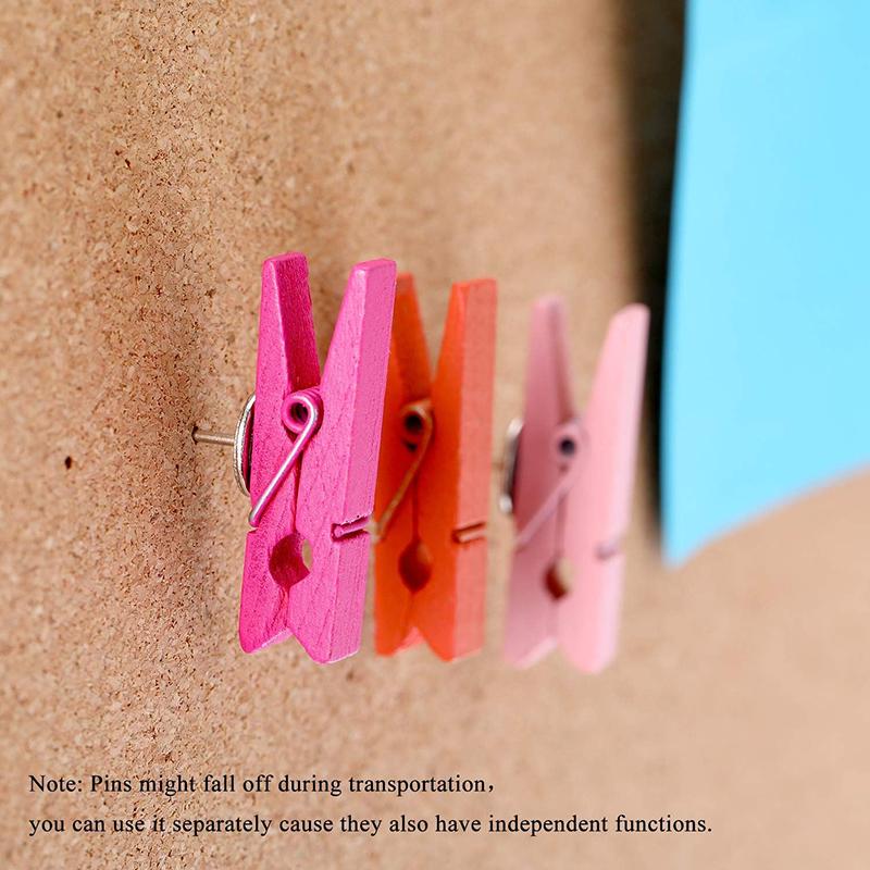 Xiaomi 50Pcs/20PCS Wooden Clips Push Pins Tacks Decorative Photo Clips Supplies Office School Stationery Binder