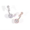Damen Hübscher Kristall 4 Strass Bauchnabel Piercing Hantelring Körperpiercing