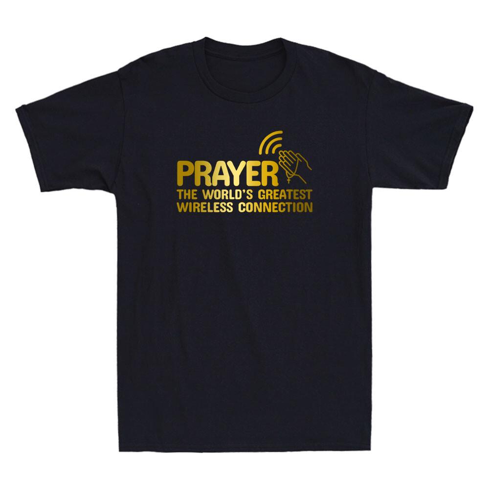 Prayer The Worlds Greatest Wireless Connection Christian Vintage Men T-shirt XXXL
