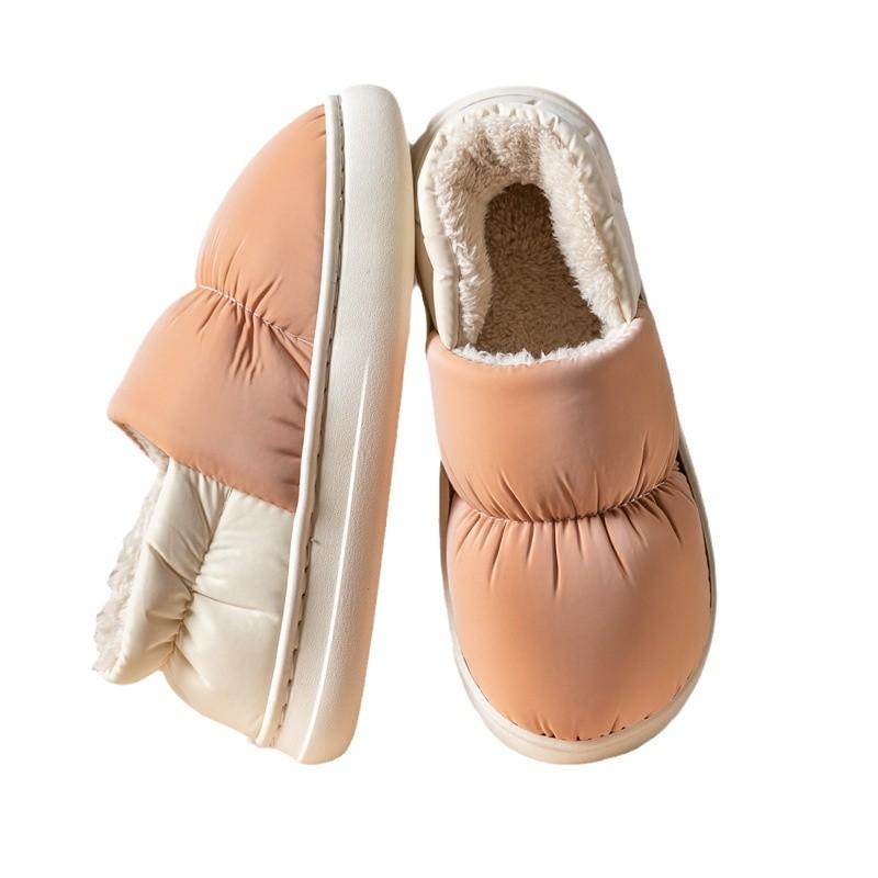 Down cloth warm cotton shoes winter thickened velvet indoor cotton slippers couple bag and home shoes