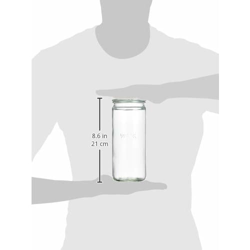 Marks International WECK Glass Storage Container, Straight, 1000ml, WE-908
