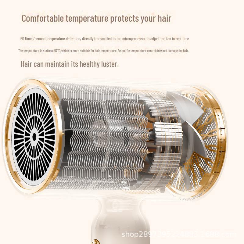 High-speed Hair Dryer with Strong Wind, Blue Light, and Hot/Cold Settings for Quick Drying, Ideal for Home or Salon Use
