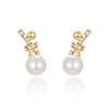 Elegant Cute Rhinestone Imitation Pearl Bowknot Stud Earrings For Women Men Exquisite Little Bow Earring Wedding Party Jewelry