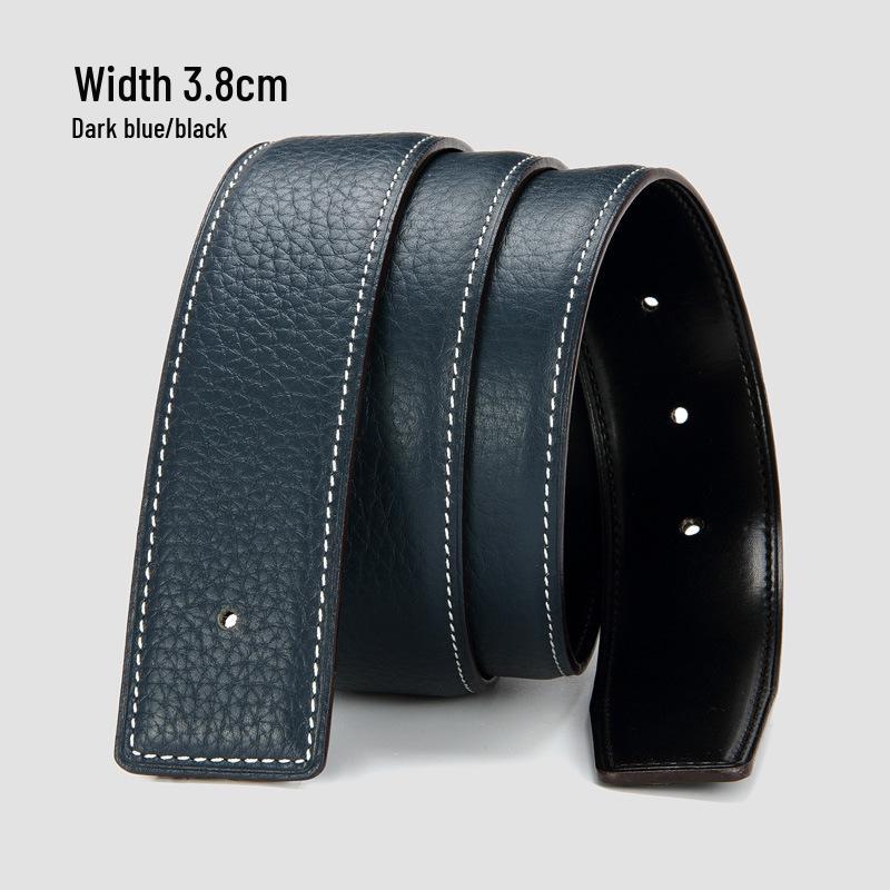 Cowhide Lux H Buckle Belt - High-End Genuine Leather, Unisex Design 105 cm