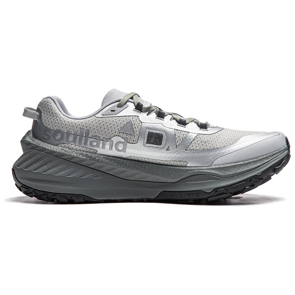 Soulland X Li Ning Stability Support Shock Absorption Non-Slip Wear-Resistant Rebound Low-Top Running Shoes Men Sneaker Gray ARNU003-21
