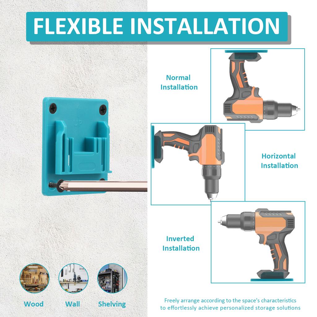 12pcs Power Tool and Battery Holder Battery Storage Batterys Mounts Storage Holders Rack for Makita BL1860 BL1850 BL1840 BL1830