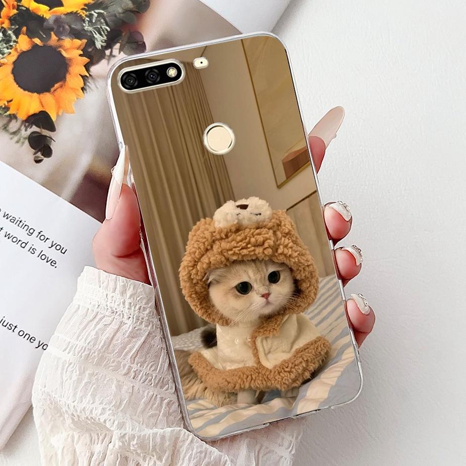 For Huawei Y7 Prime 2018 Case Nova2 Lite Luxury Painted Cover Soft Slim Phone Case For Huawei Y7 Pro 2018 Y72018 Back Cover Bags