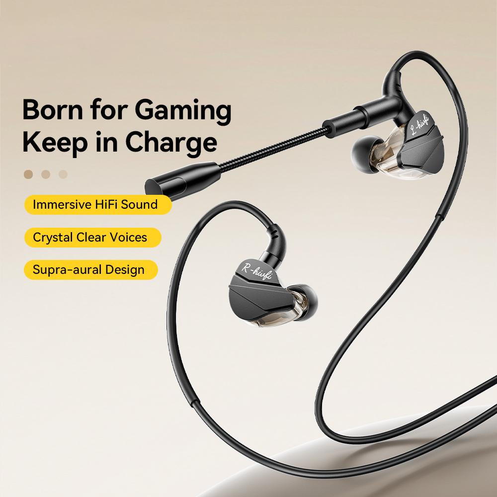 ESSAGER G62 Wired Gaming Earphones Type-C Digital Interface Game Headset with Microphone/Inline Control