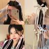 Korean Handmade Long Ballet Ribbon Women Bowknot Hair Clips for Girls Braided Tassel Barrettes Accessories Fashion Kids Hairpins