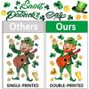 119PCS St Patricks Day Window Clings,Reble St Patricks Day Decorations,Double Sided Green Shamrock Window Clings,Irish Static Saint Patrick's