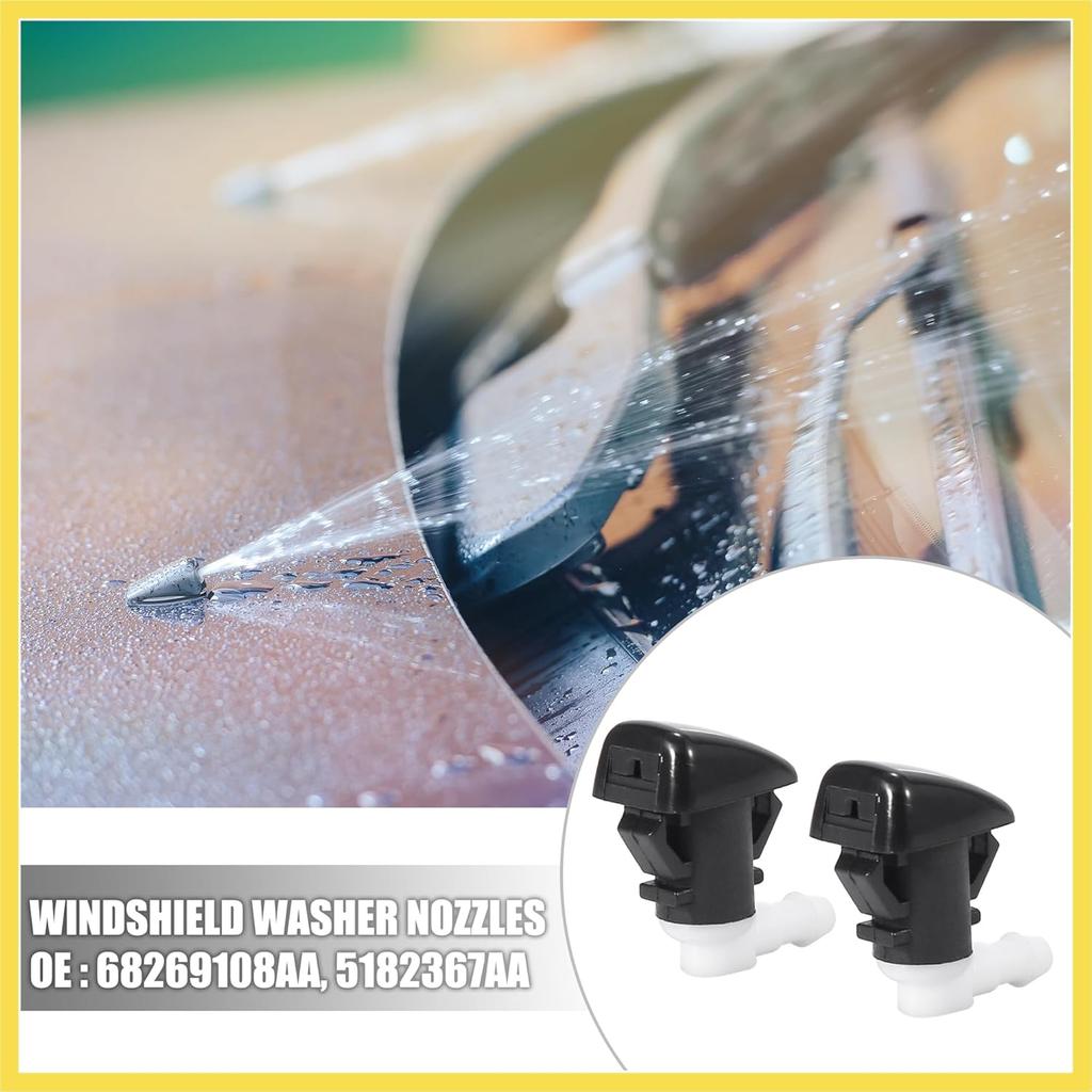 2pcs Windshield Washer Nozzle for Dodge Durango 2011-2021 2.5 Meters Hose with Gasket Connectors Kit Replaces 68269108AA 5182367AA Benefit