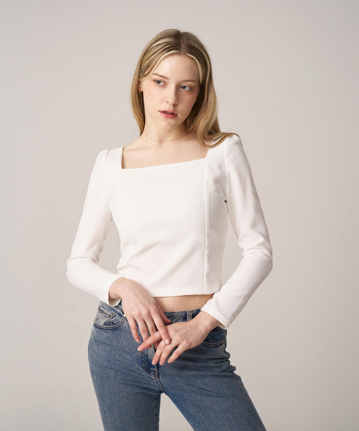 Scus Square [Petite Size] Celine Princess Blouse_Off White White/0 (33)