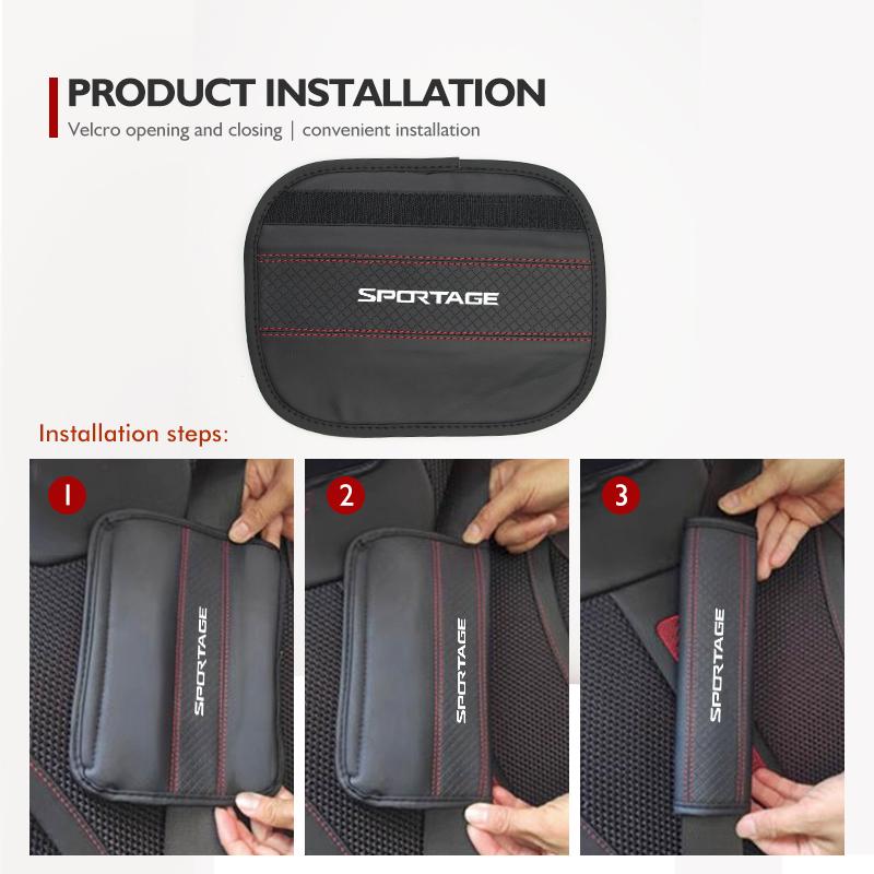 ASP1  Car Seat Belt Cushion Safety Belt Shoulder Protector Pad For KIA Sportage Rio Ceed Niro Soul Stonic Proceed Sorento
