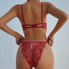 Sexy Underwear French Ultra-thin Embroidered Lace Bra Large Chest Small Large Size Erotic Underwear