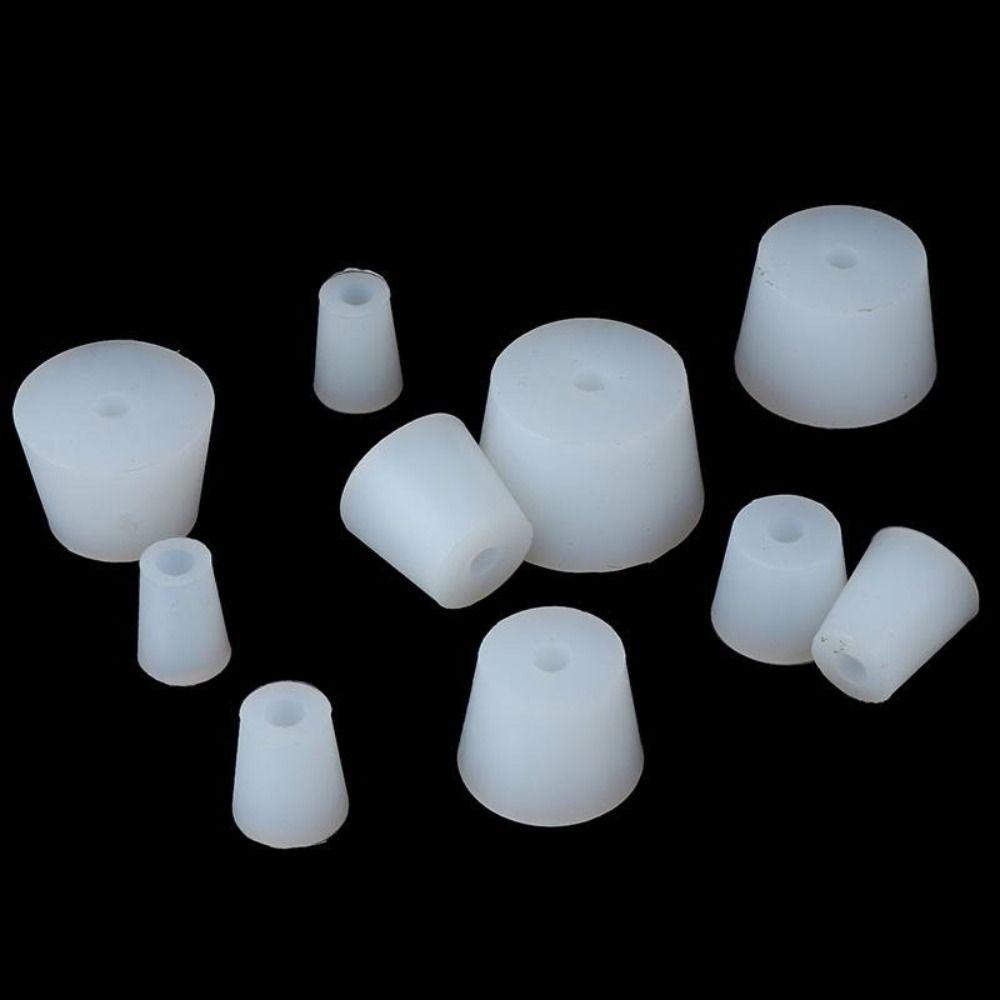 Silicone Wine Stopper Acid Alkali Resistant with Hole Wine Bottle Cap Solids Test Tube Stoppers