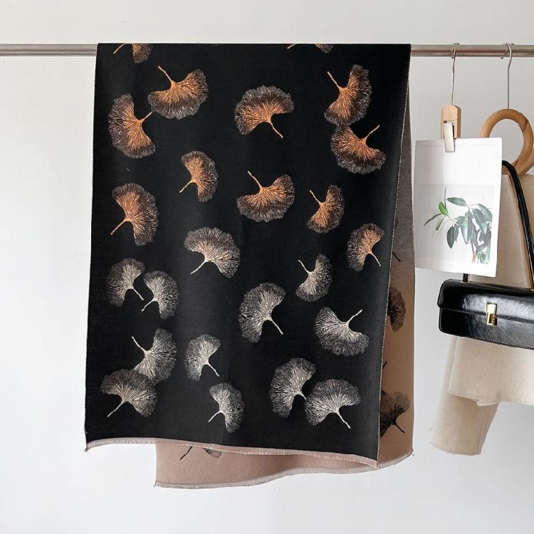 Oversized Shawl Wrap Leaf Print for Women Warm and Soft Multicolor Wrap