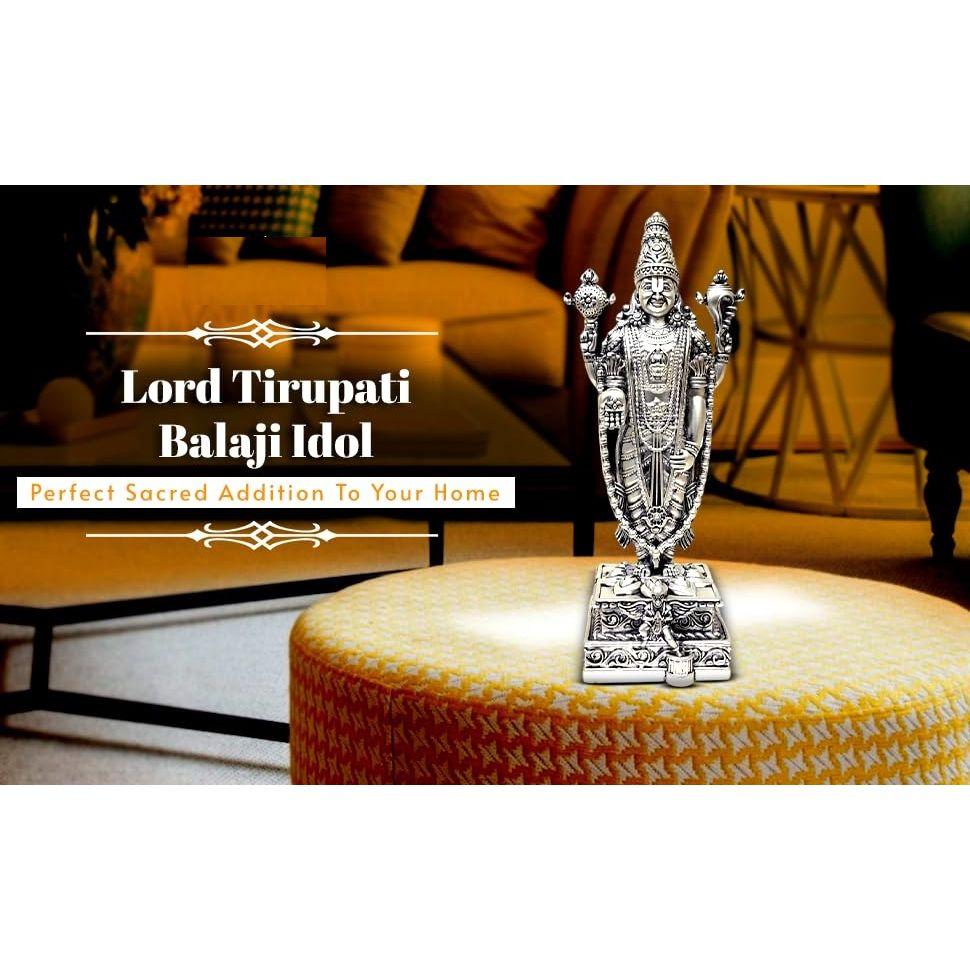 Lord Tirupati Balaji Idol with Garuda Murti for Mandir Pooja Room Lord Vishnu Shree Venkateswara Swamy Srinivasa Statue God Balaji Home Decor