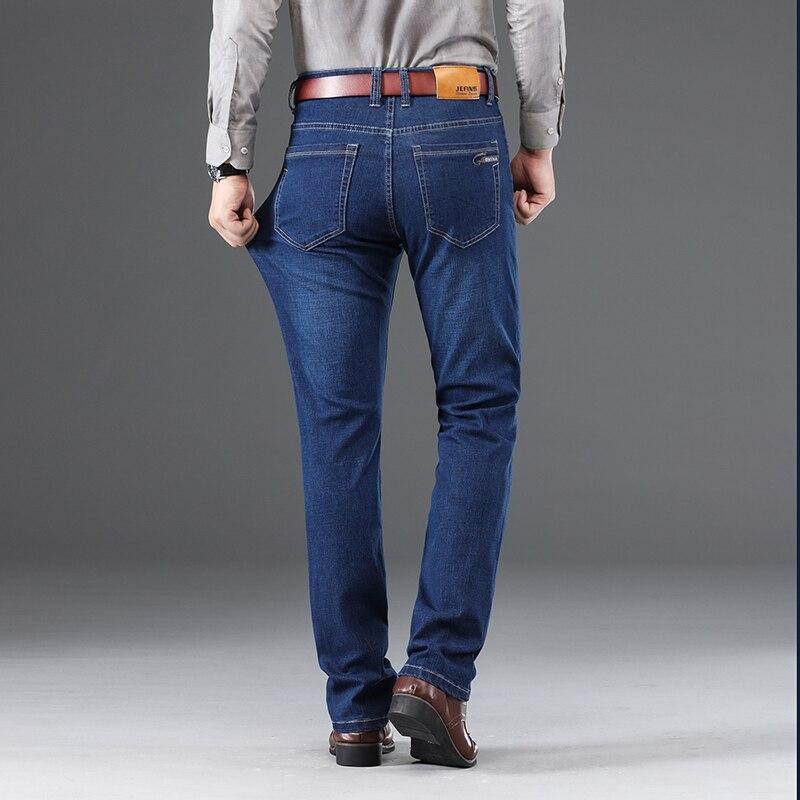 Pantalones vaqueros para hombre de negocios Regular rectos de longitud completa Jean Casual pantalones de mezclilla elasticidad tejido elástico pantalón LY1835