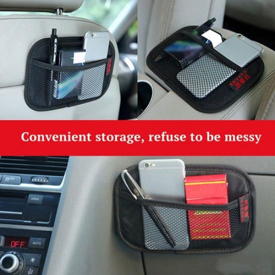 Car Storage PU Leather Pouch Bag Phone Holder Pocket Organizer Auto Accessories