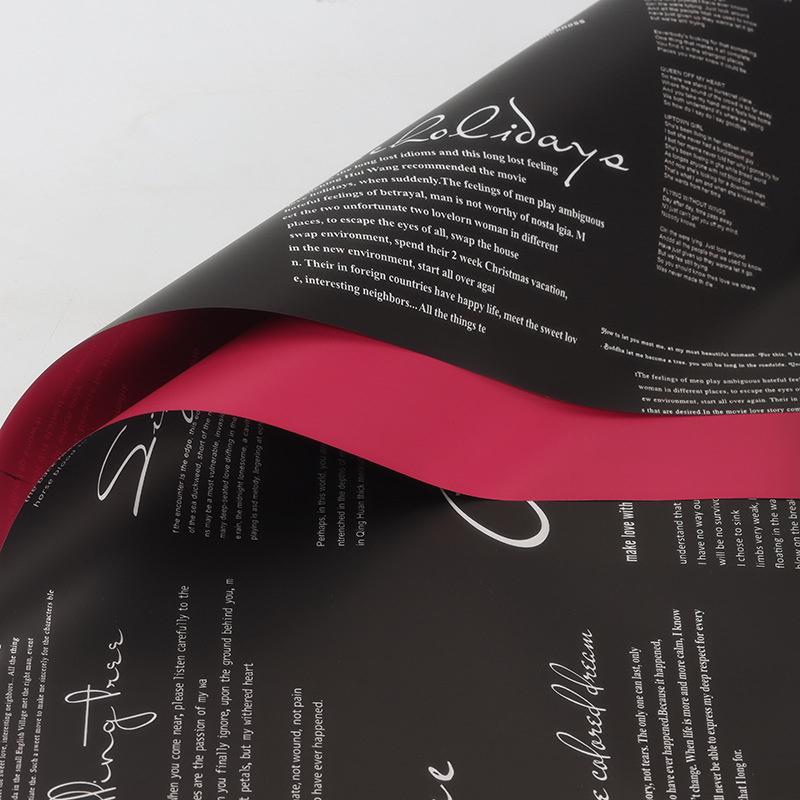 20Pcs Waterproof Floral Wrapping Paper Double Sided Elegant Letter Printed Bouquet Packing Material Bouquet Wrapping Paper