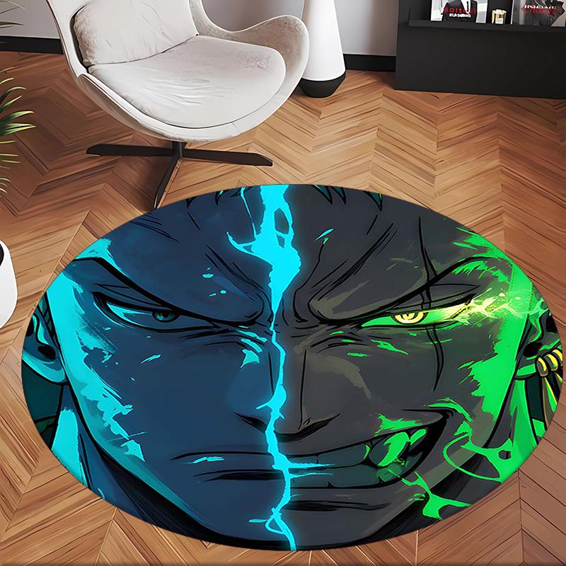 Zoro (1) Round Office Rug Decorative Floor Rug for Office Bedroom Living Room and Home Space