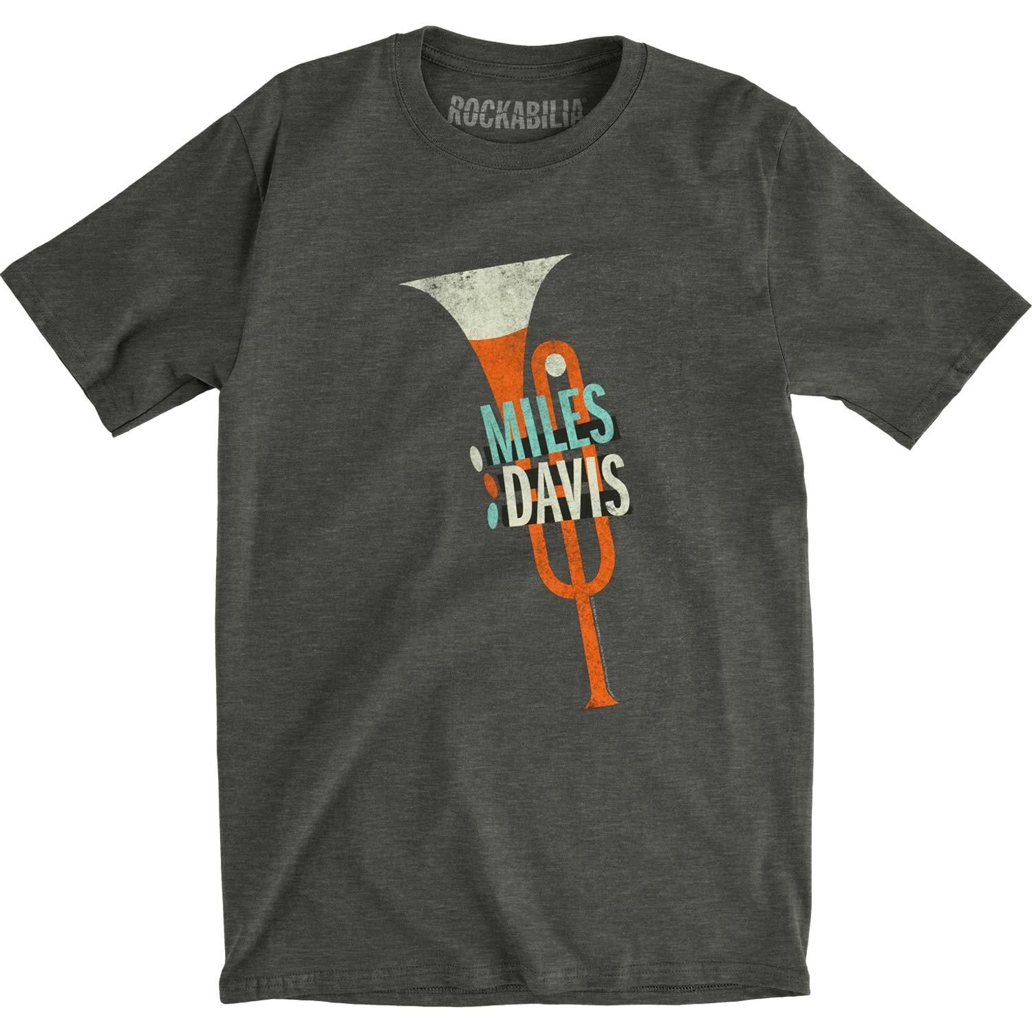 Men s Miles Davis Miles Trumpet Slim Fit T-Shirt Mens Womens Tees Top X Heather Charcoal 2XL