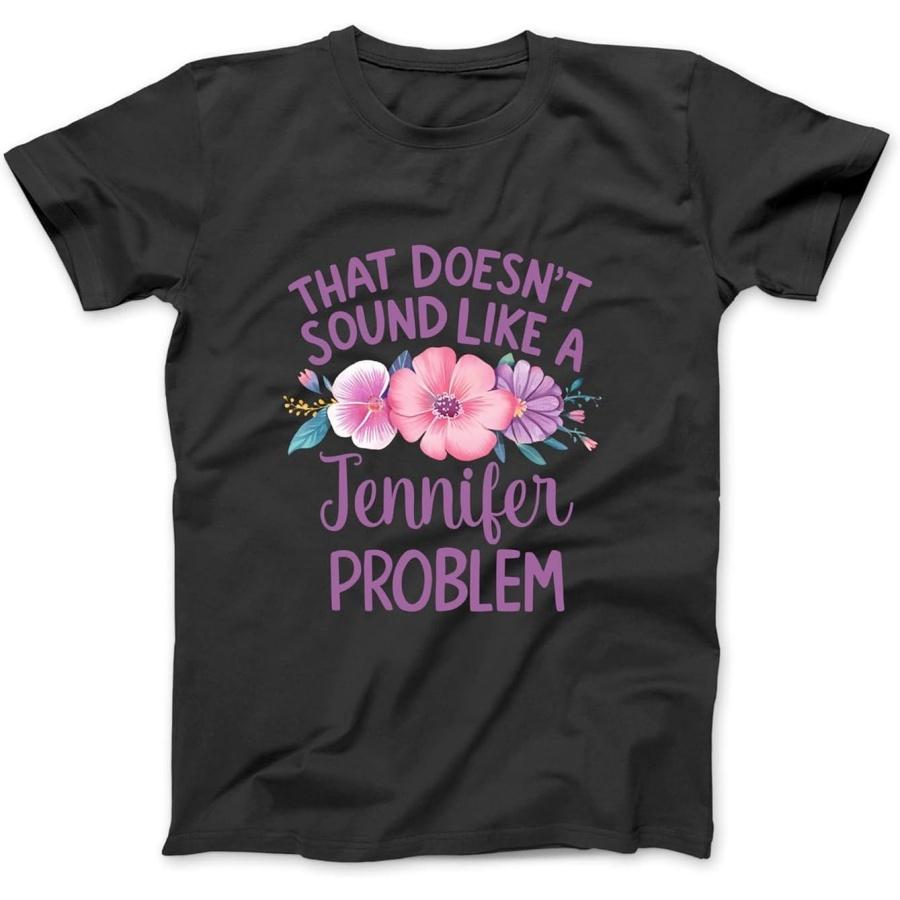 Jennifer Personalized Cute Flower Girls Jennifer Name Long Sleeve T-Shirt Sweatshirt Hoodie for Men Women Kids Made in Canada Black S