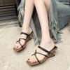 Fashion Square Toe Mule Sandals Women 2025 Summer Fashion High Heel Slip On Dress Shoes Woman Black Straps Gladiator Sandalias Mujer