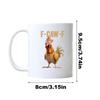 Funny F-Caw-F Chicken FCAWF Mug Ceramic Farmhouse Themed Coffee Mug Fun Animal Tea Cup Gift For Women Men